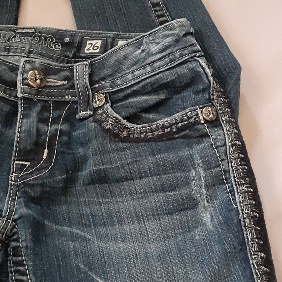 MISS ME Bi LATERAL BORDER DOWN BOTH LEGS SKINNY JEANS, SIZE 26 - Picture 13 of 13